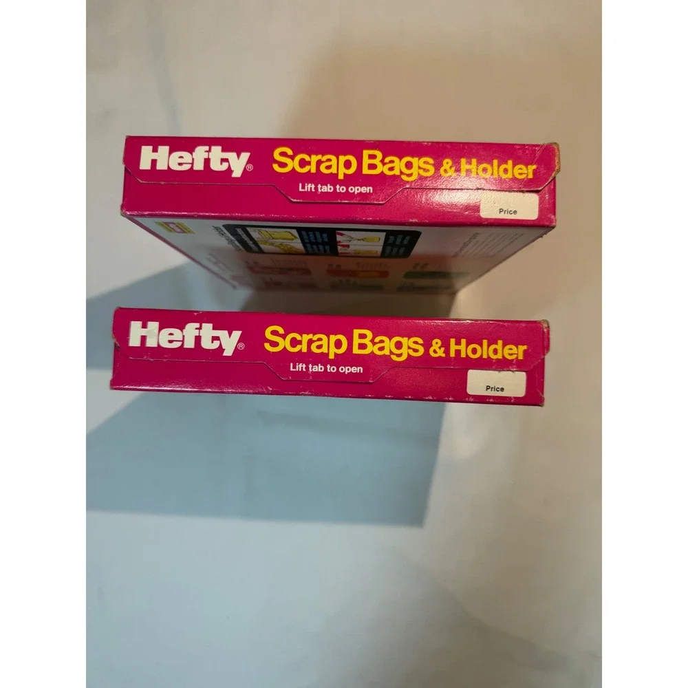 Vintage 1981 Hefty Scrap Bags & Holder‎ 2 Boxes 25 Count Each Leakproof Retro
